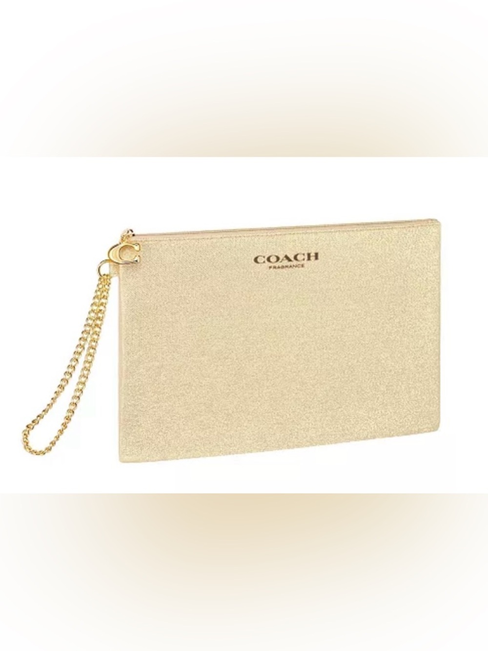 Coach Metallic Gold Chain Wristlet Pouch⭐️